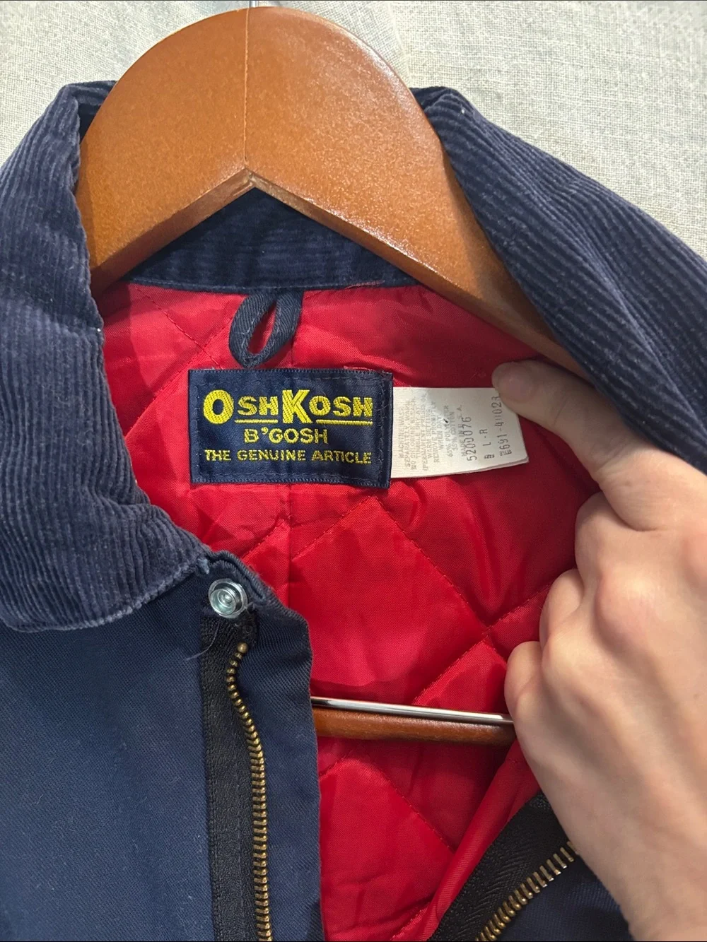 VTG 80s OshKosh B'gosh Youth 14/16 L Navy Blue Kids Coverall Quiltlined Jumpsuit